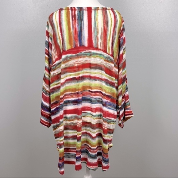 NWT New Directions striped scoop neck 3/4 sleeve knit tunic top, size 3X. - Picture 4 of 10